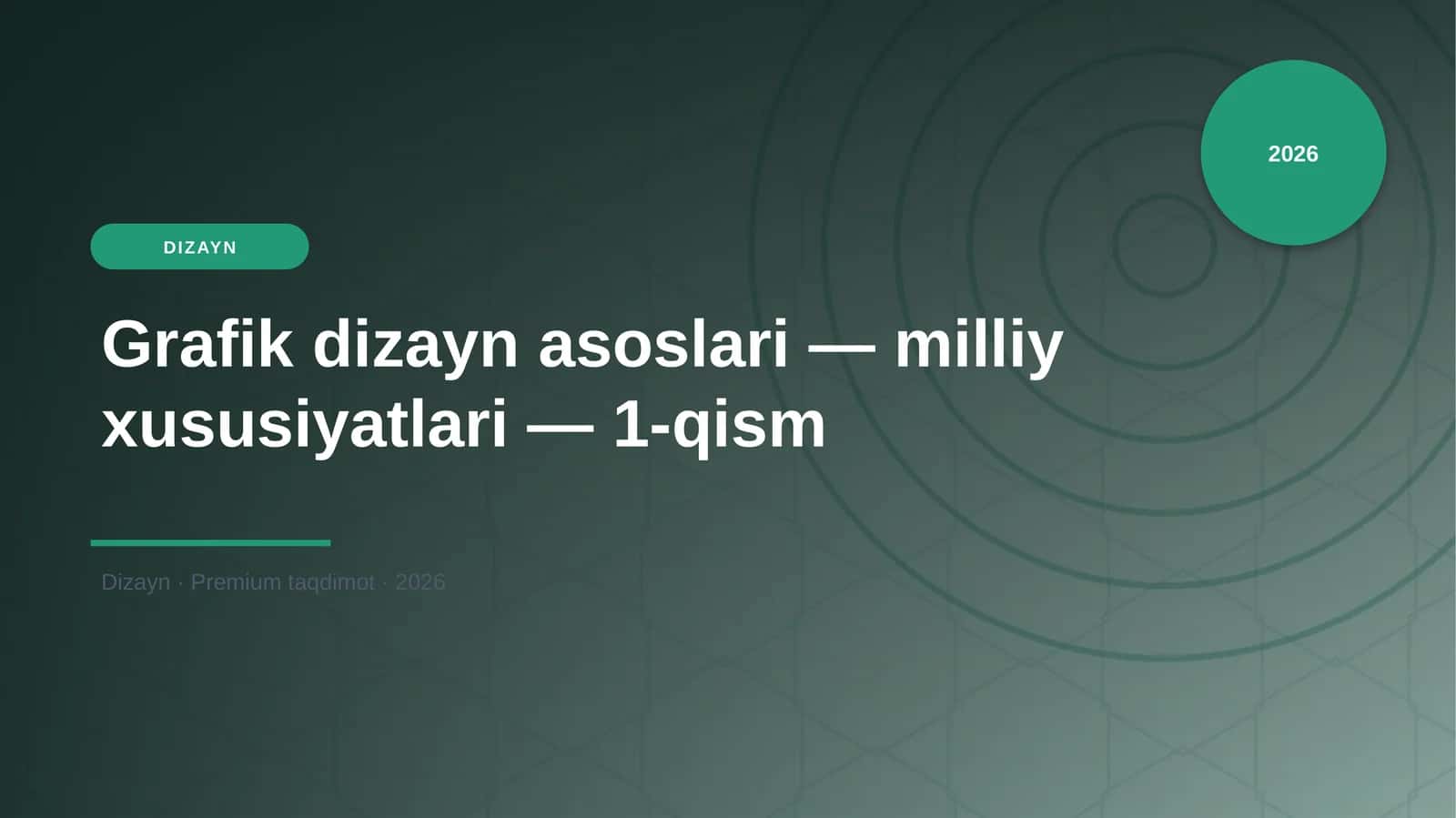 Grafik dizayn asoslari — milliy xususiyatlari — 1-qism