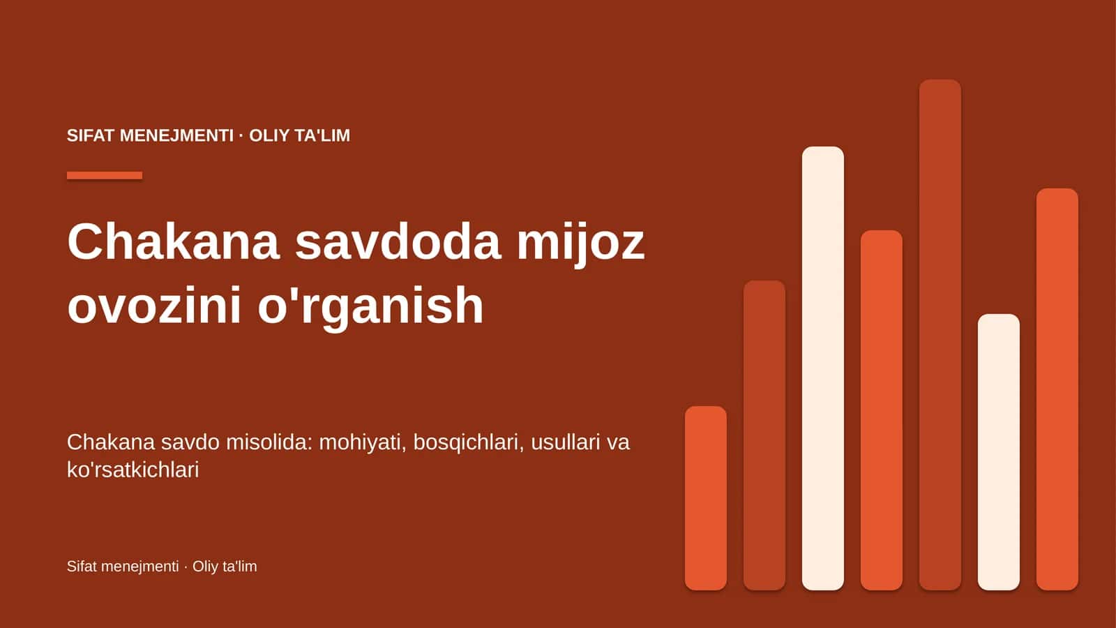 chakana savdoda mijoz ovozini o'rganish 3609