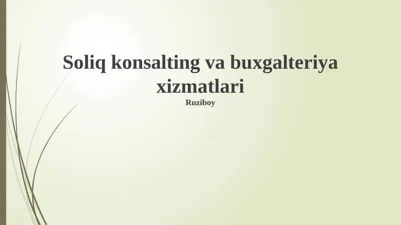 Soliq konsalting va buxgalteriya xizmatlari