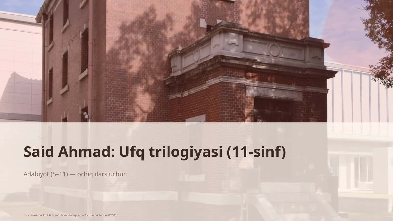 Said Ahmad: Ufq trilogiyasi (11-sinf)