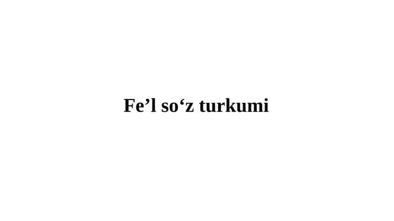Fe’lso‘zturkumi
