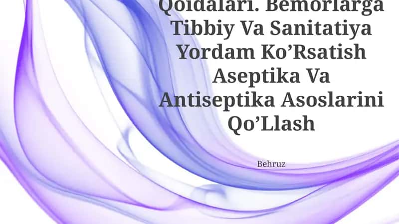 Shaxsiy Gigiena Qoidalari
