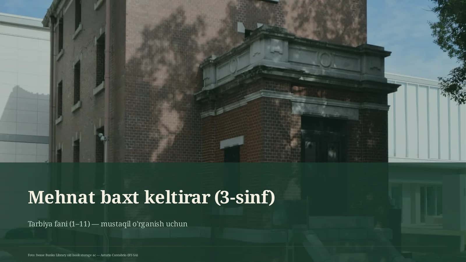 Mehnat baxt keltirar (3-sinf)