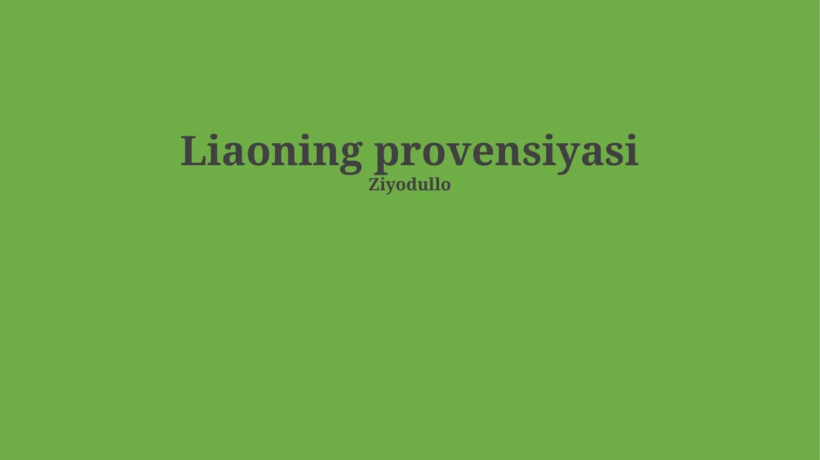 Liaoning provensiyasi
