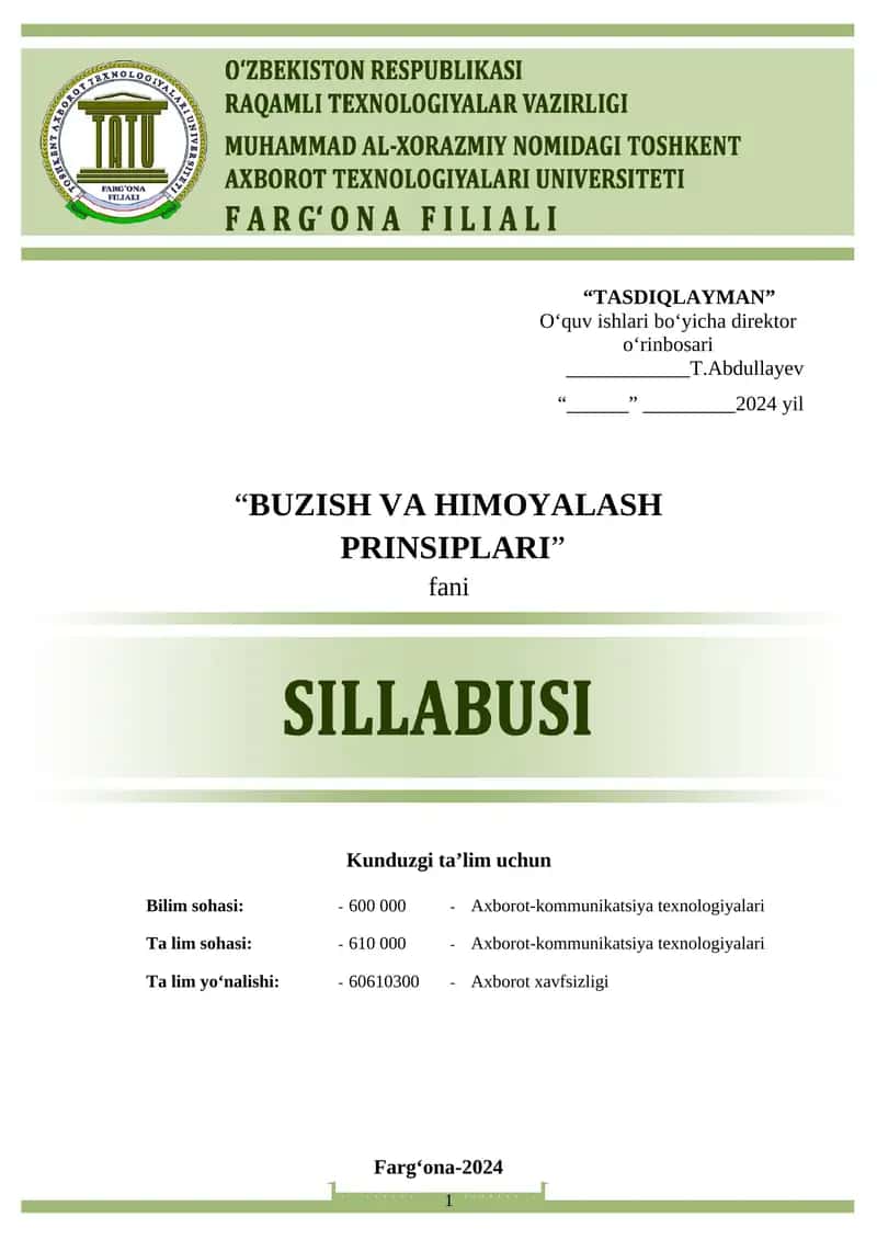 Buzish va himoyalash prinsiplari
