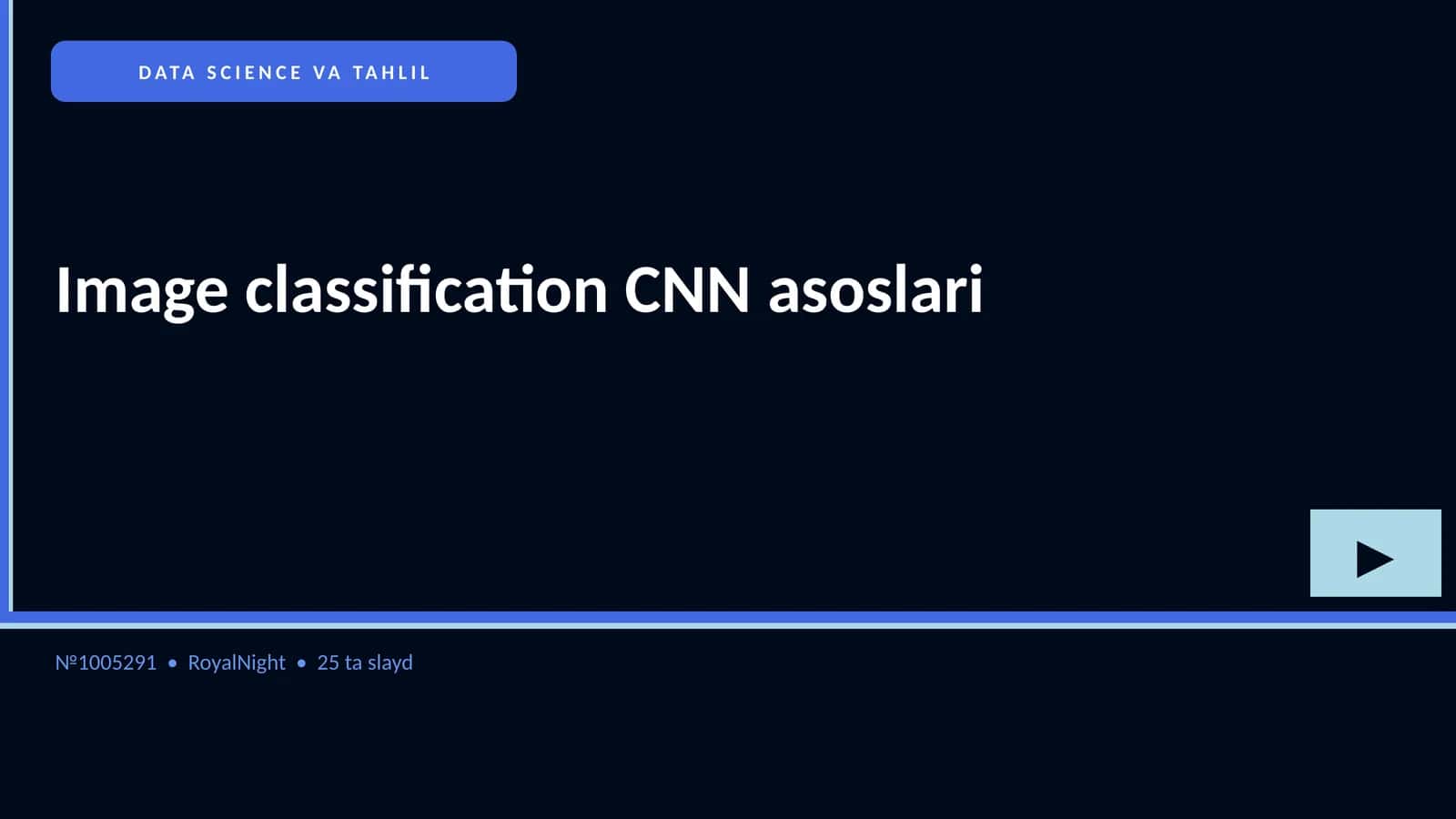 Image classification CNN asoslari