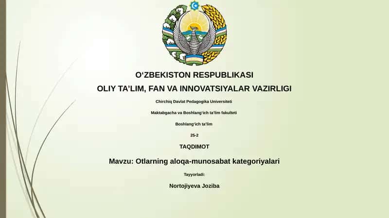 Otlarning aloqa-munosabat kategoriyalari