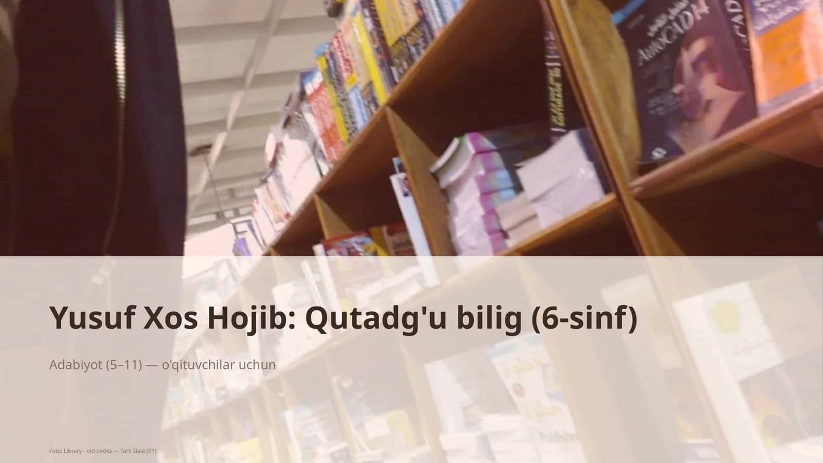 Yusuf Xos Hojib: Qutadg'u bilig (6-sinf)