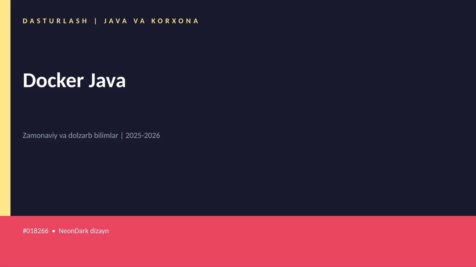 DASTURLASH | JAVA VA KORXONA