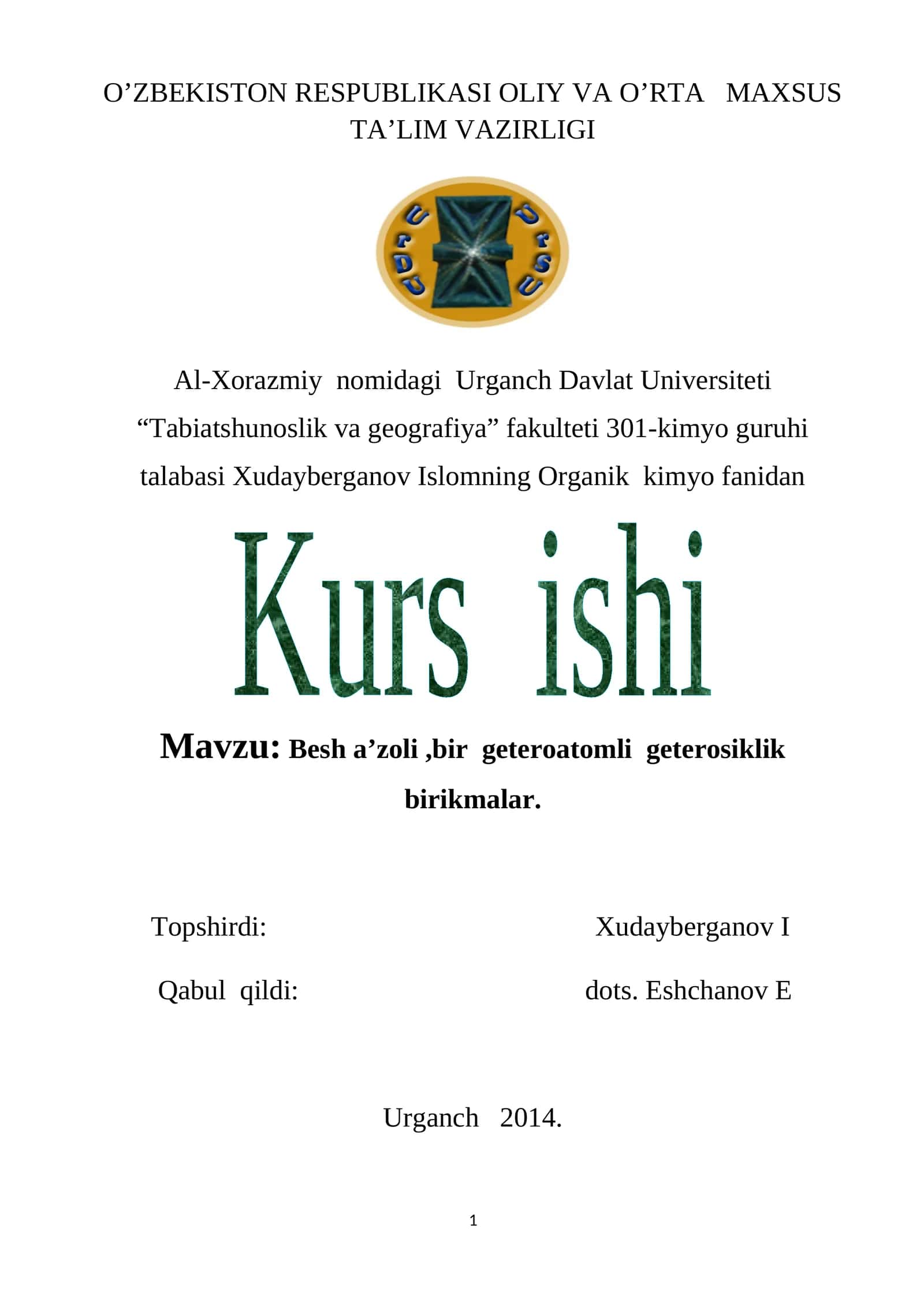 Besh a’zoli,bir geteroatomli geterosiklik birikmalar