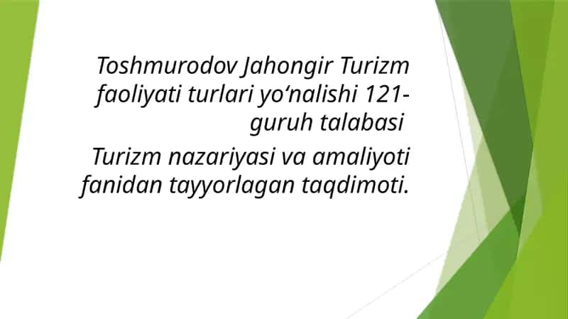 Marokash Turizm faoliyati