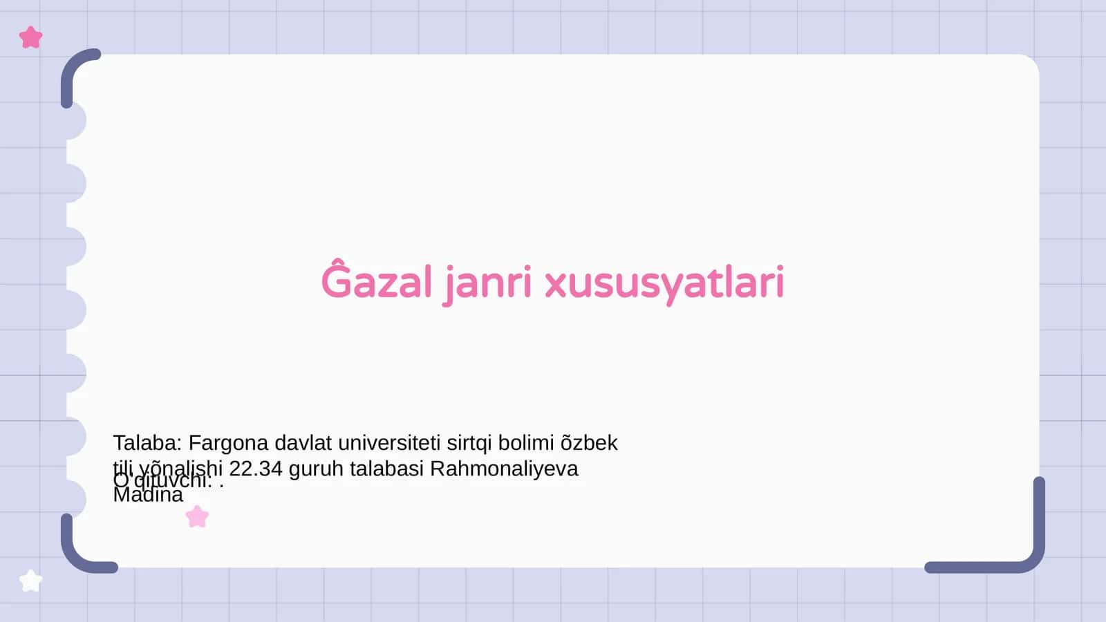 Ĝazal janri xususyatlari