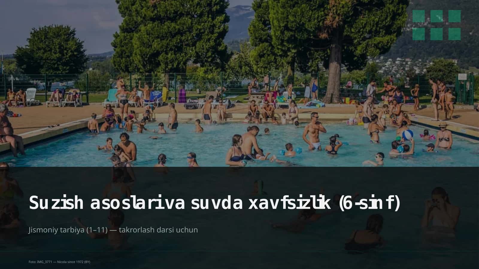 Suzish asoslari va suvda xavfsizlik (6-sinf)