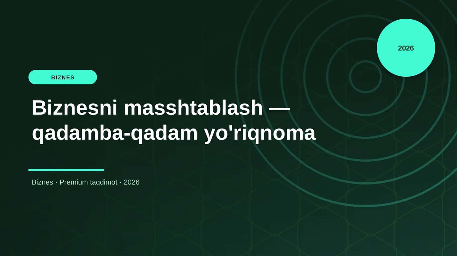 Biznesni masshtablash — qadamba-qadam yo'riqnoma