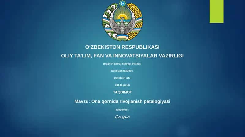 Ona qornida rivojlanish patalogiyasi