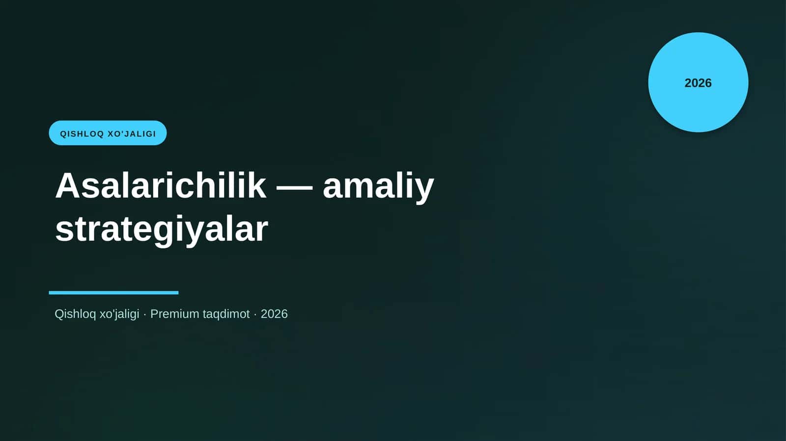 Asalarichilik — amaliy strategiyalar