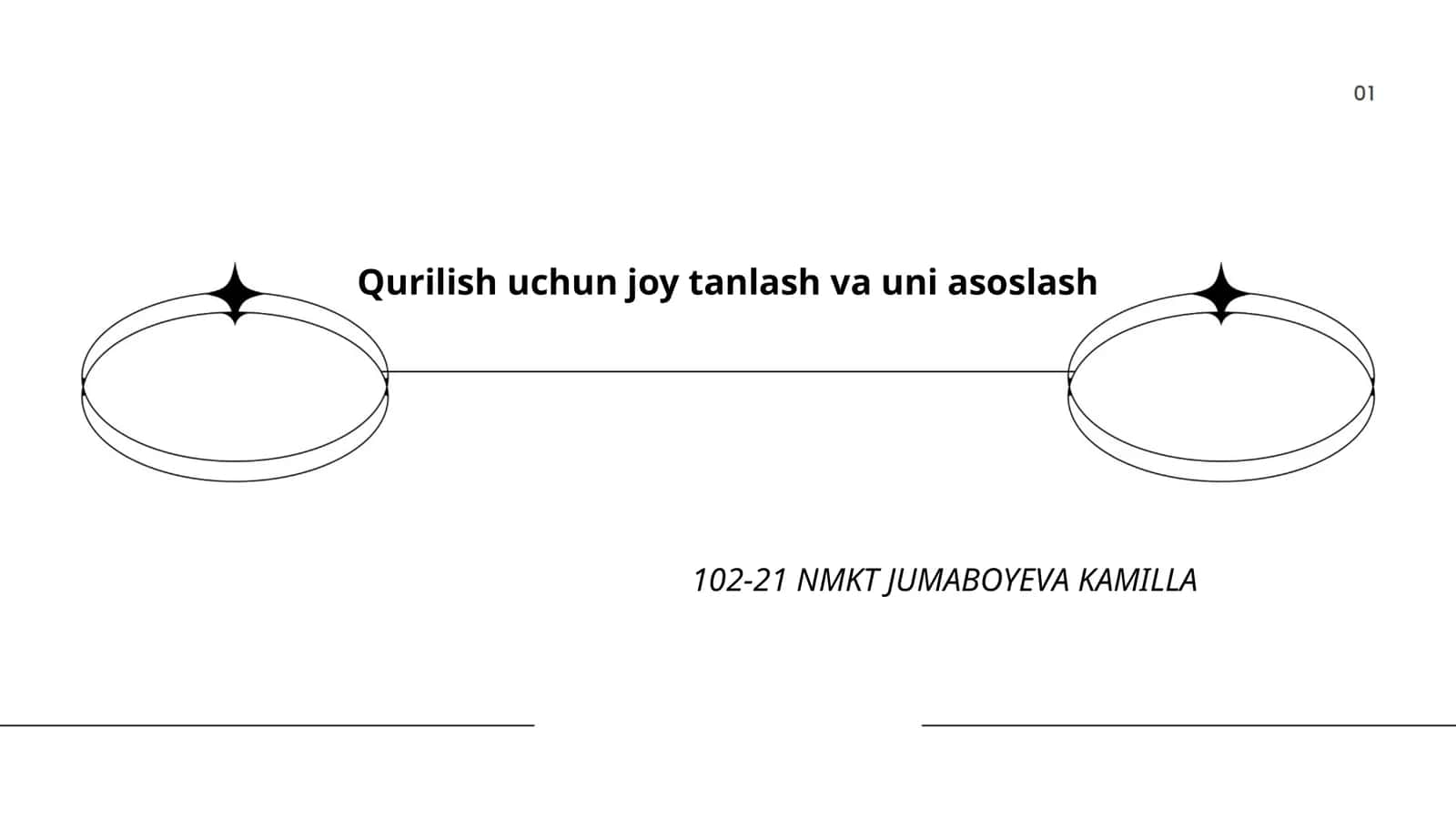 Qurilish uchun joy tanlash va uni asoslash