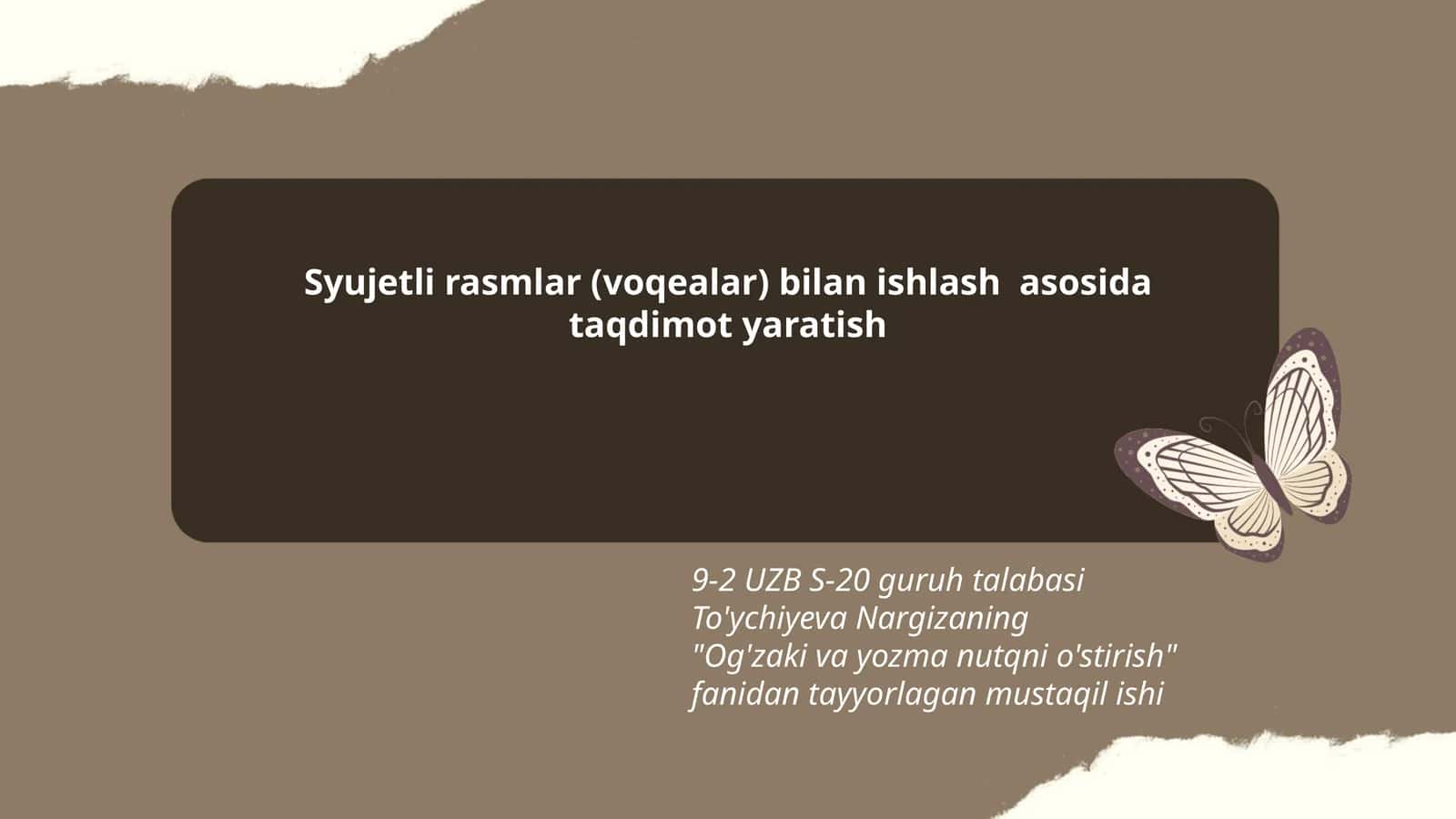 Og'zaki va yozma nutqni o'stirish