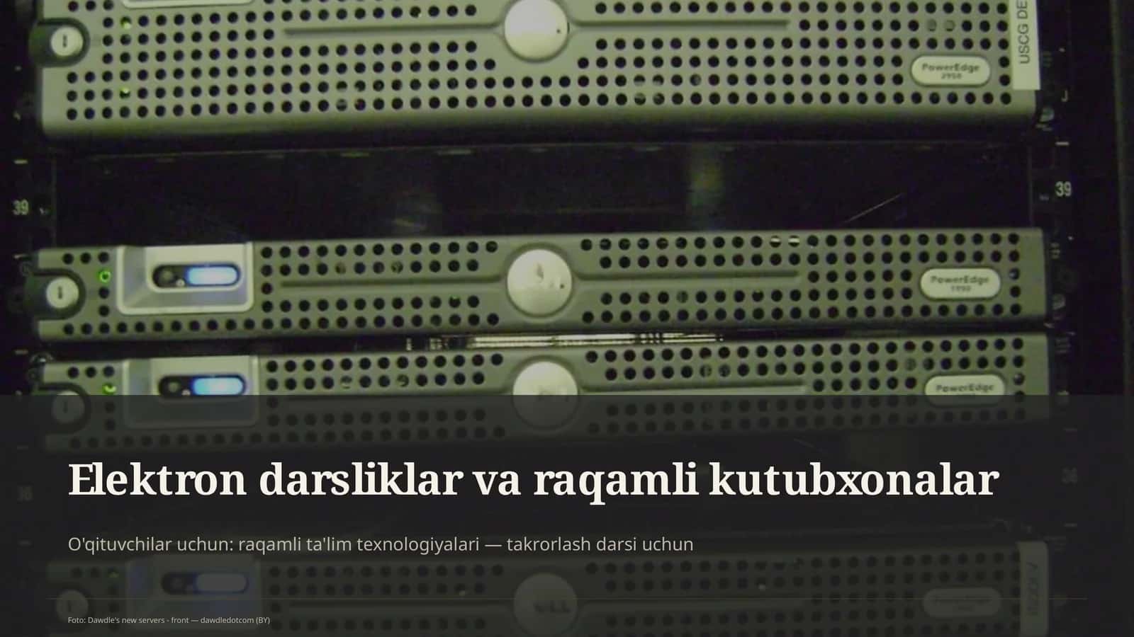 Elektron darsliklar va raqamli kutubxonalar