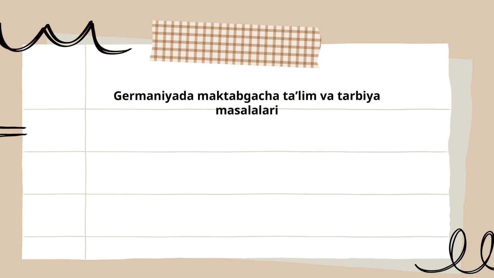 Germaniyada maktabgacha taʼlim va tarbiya masalalari