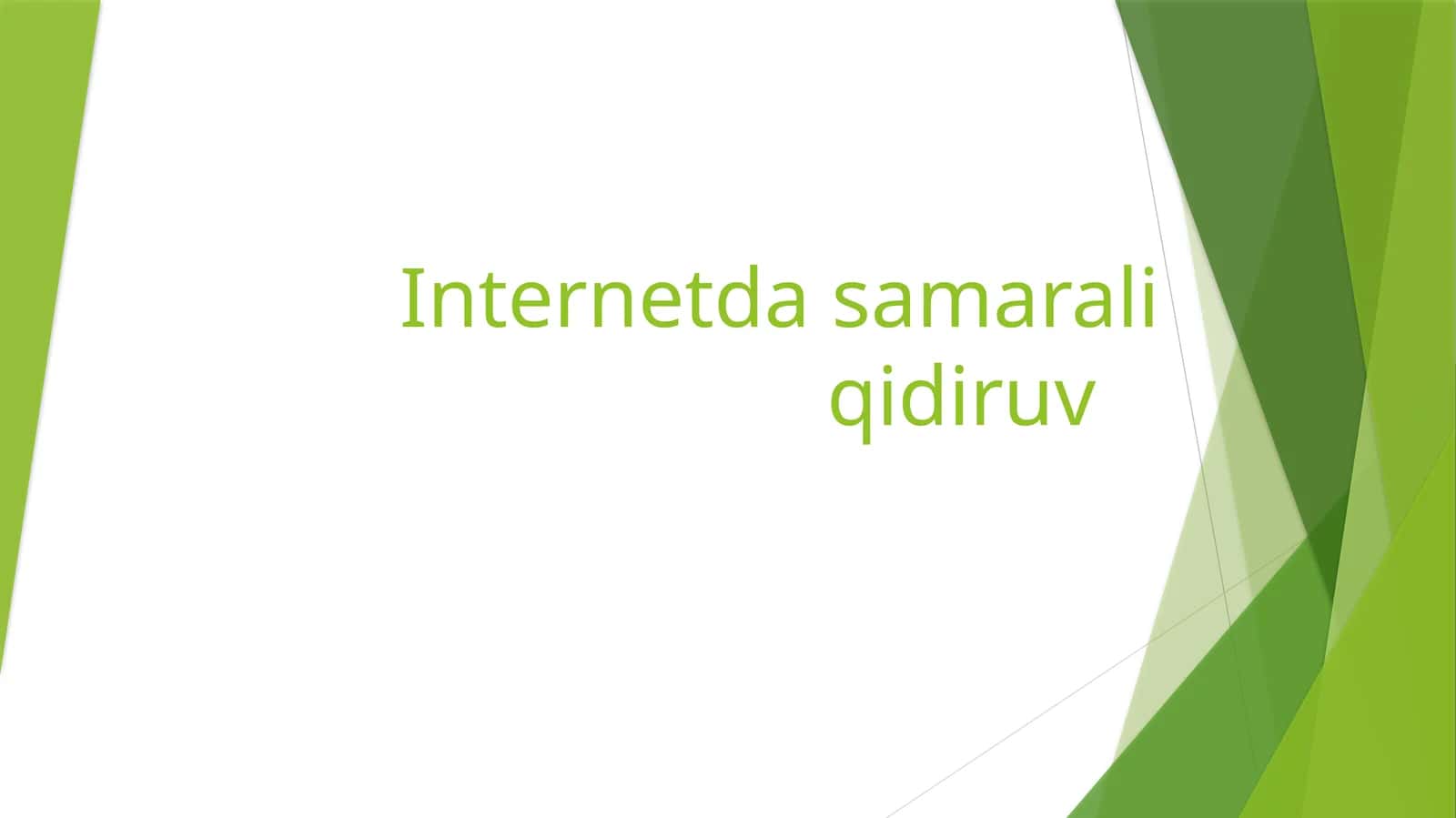 Internetda samarali qidiruv