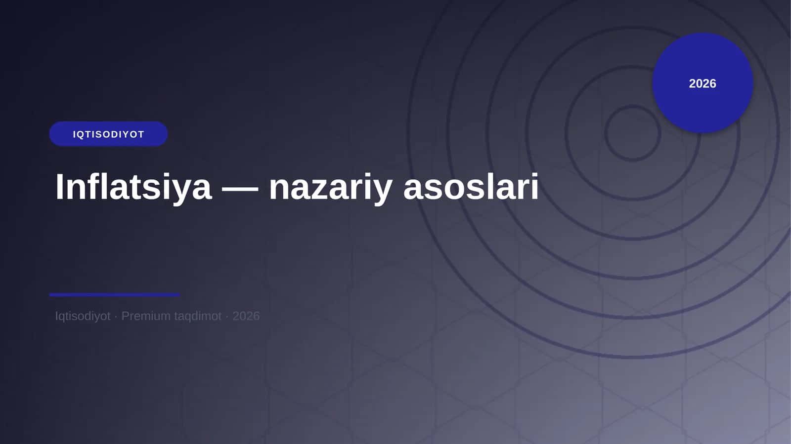 Inflatsiya — nazariy asoslari