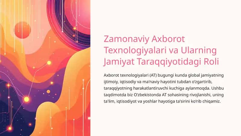 Axborot Texnologiyalari: Tarixdan Bugungi Kunga
