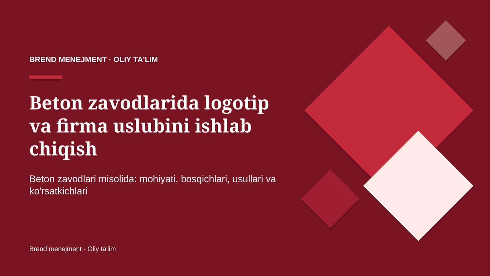 Beton zavodlarida logotip va firma uslubini ishlab chiqish