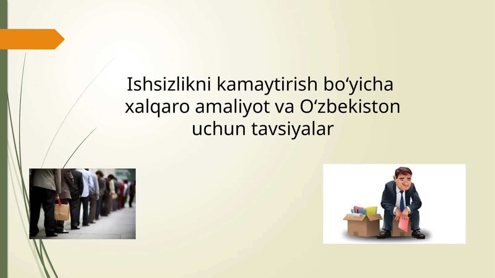 Ishsizlikni kamaytirish boʻyicha  xalqaro amaliyot va Oʻzbekiston uchun tavsiyalar