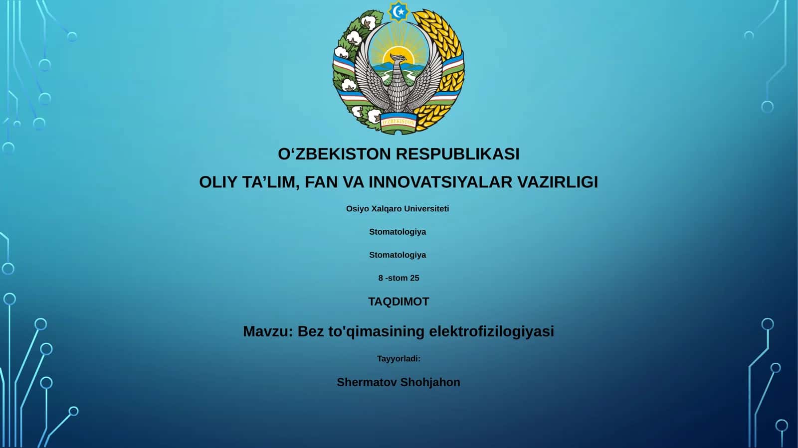 Bez to'qimasining elektrofiziologiyasi