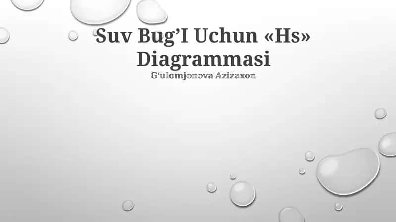 "Suv BugʼI Uchun «Hs» Diagrammasi"