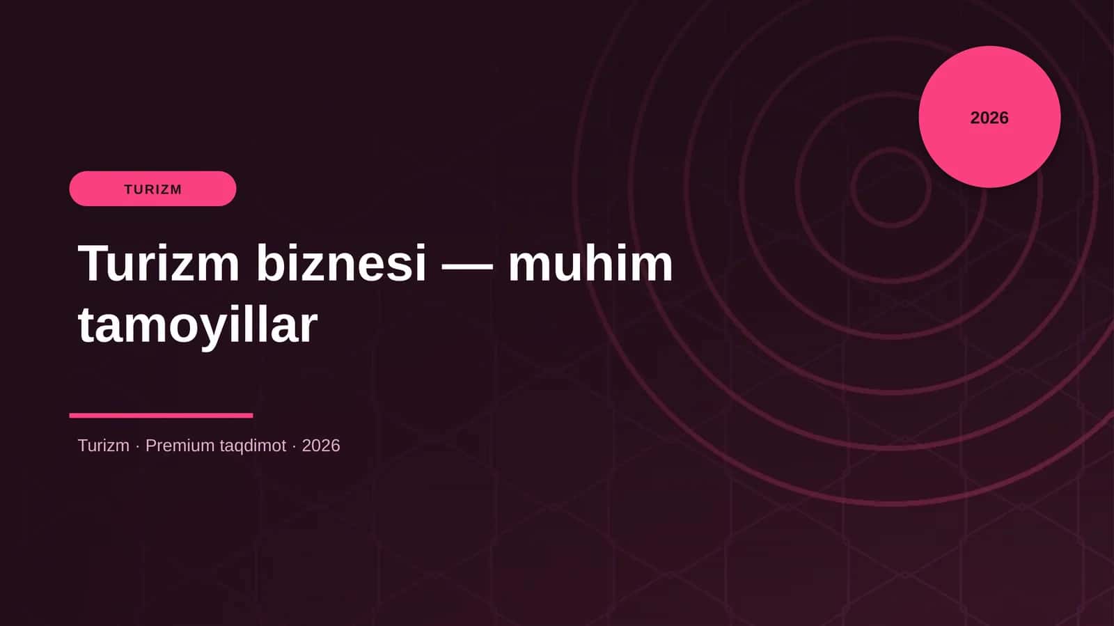 Turizm biznesi — muhim tamoyillar