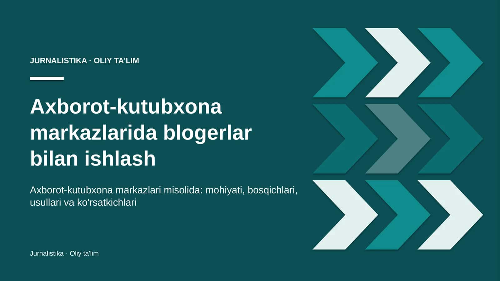 Axborot-kutubxona markazlarida blogerlar bilan ishlash