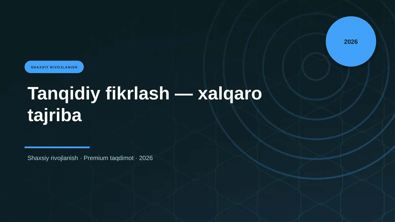 Tanqidiy fikrlash — xalqaro tajriba