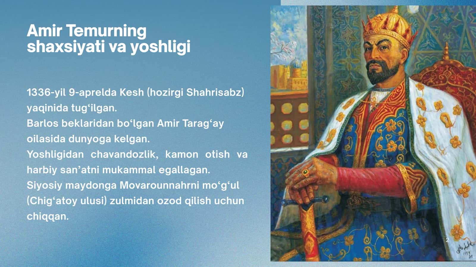 Amir Temurning Shaxsiyati Slayd