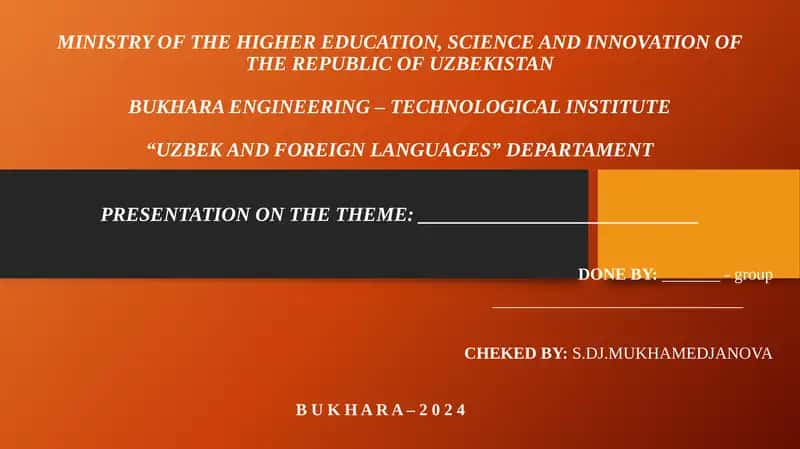 Uzbek and Foreign Languages Department Presentation