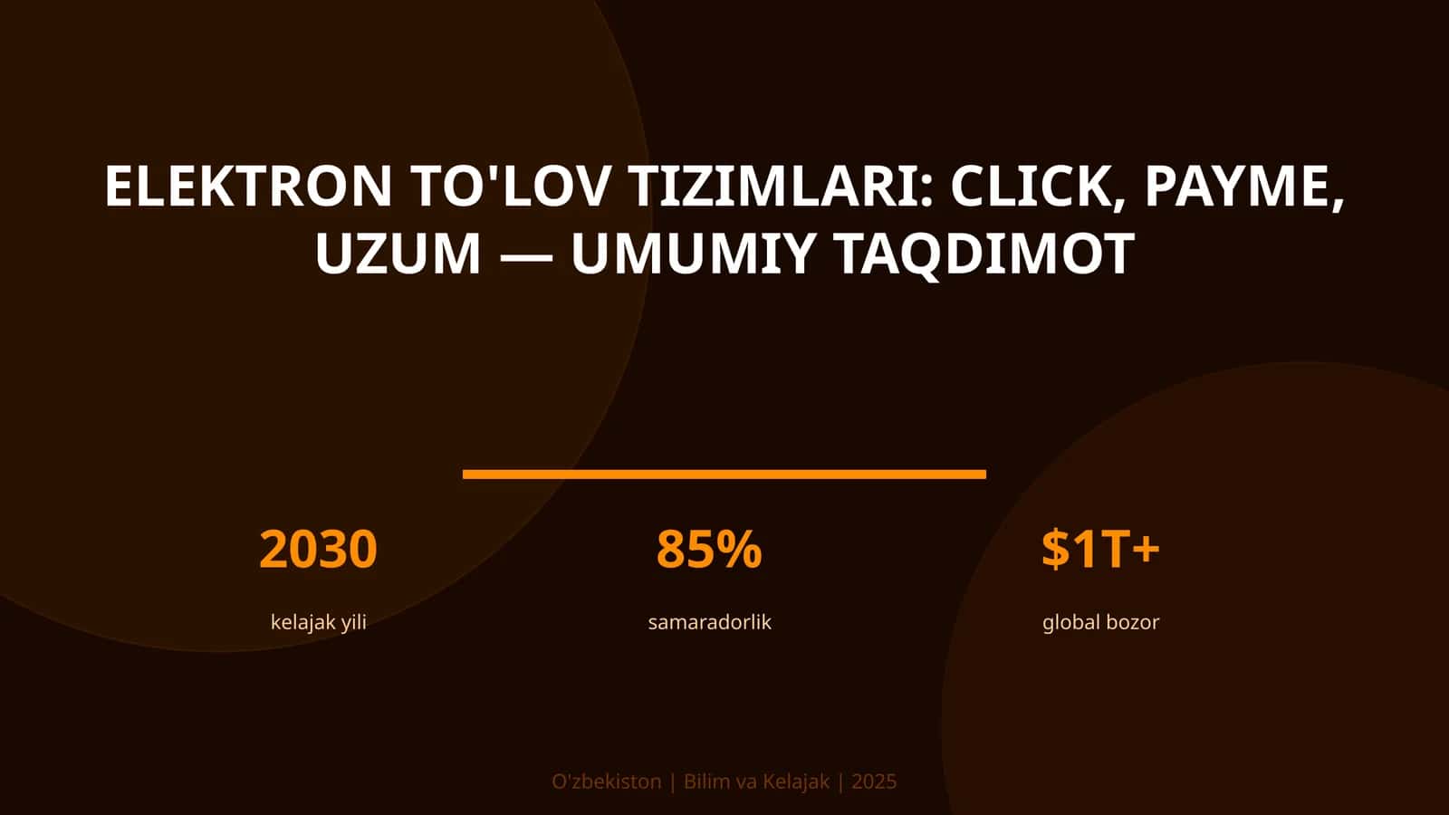 Elektron to'lov tizimlari: Click, Payme, Uzum — umumiy taqdimot