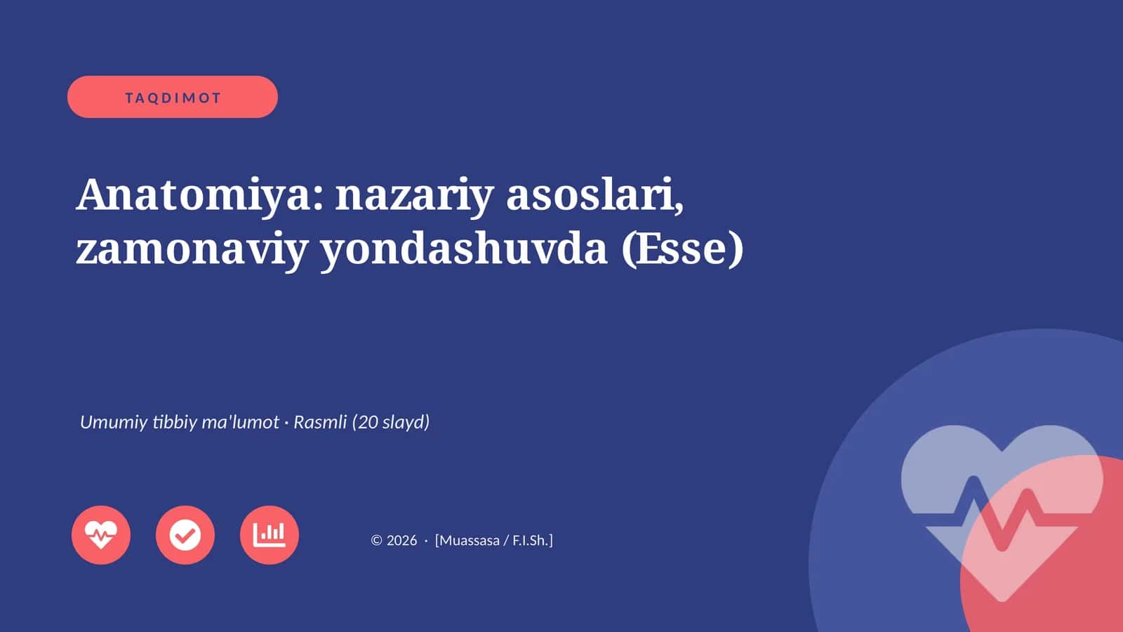 Anatomiya: nazariy asoslari, zamonaviy yondashuvda (Esse)