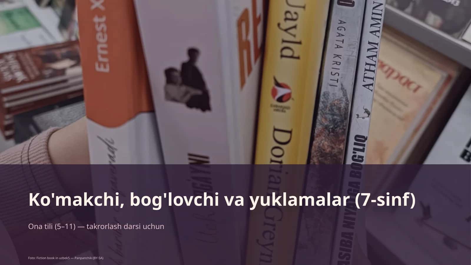 Ko'makchi, bog'lovchi va yuklamalar (7-sinf)