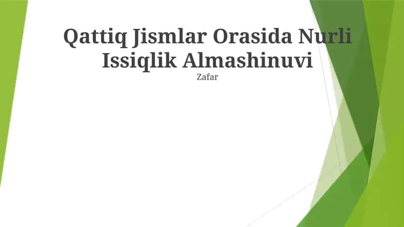 Radiant issiqlik uzatish