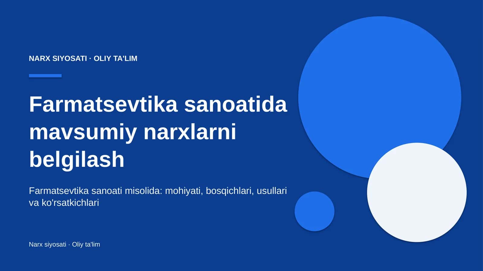 Farmatsevtika sanoatida mavsumiy narxlarni belgilash