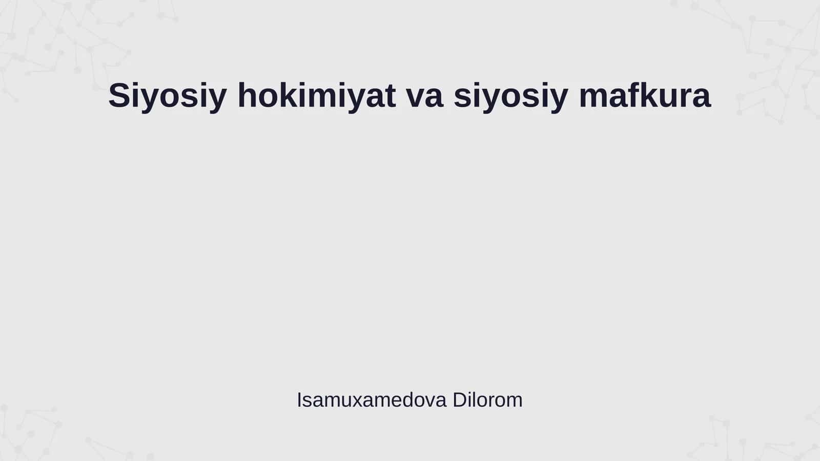 Siyosiy hokimiyat va siyosiy mafkura