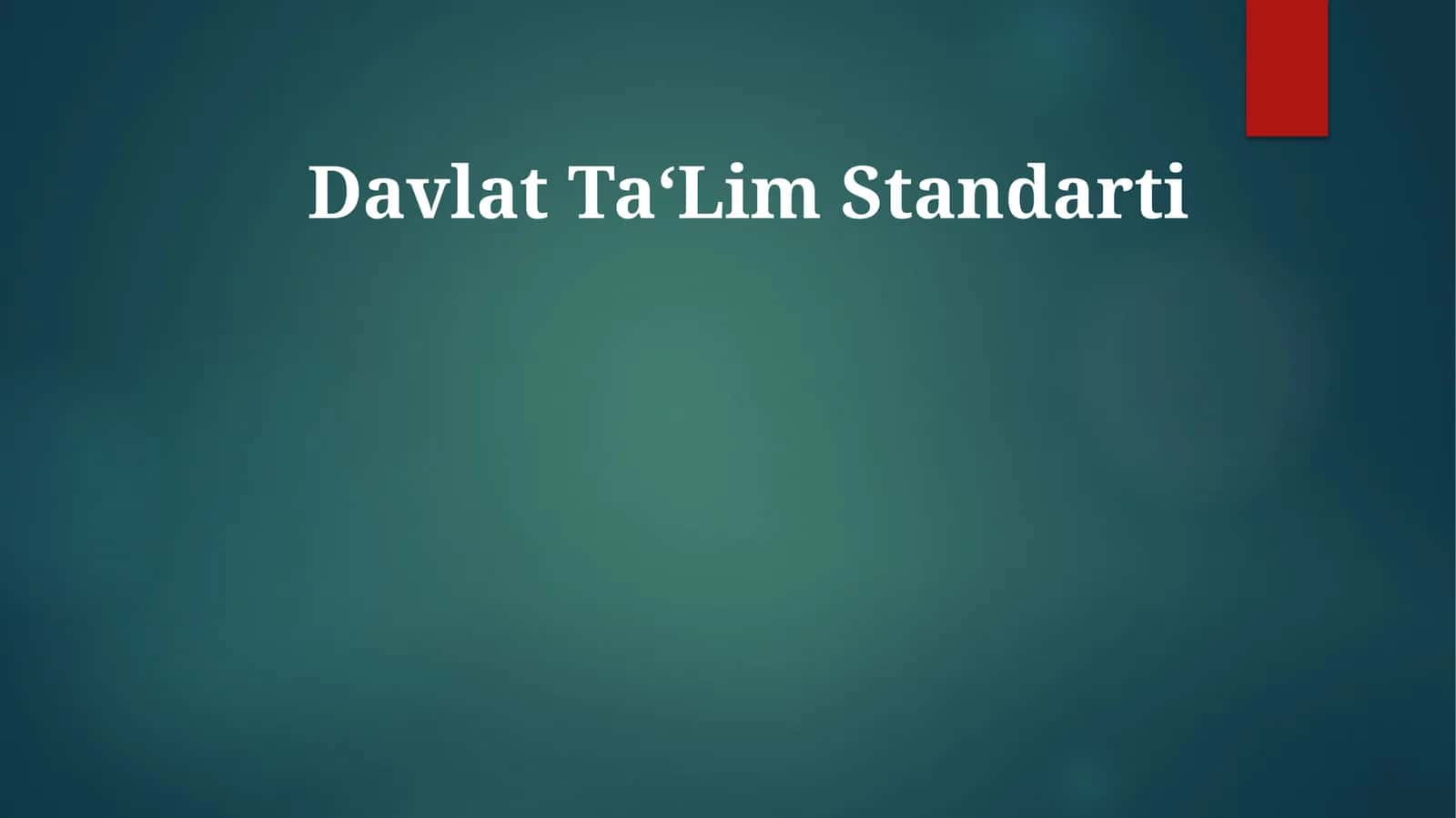 Davlat Ta‘Lim Standarti