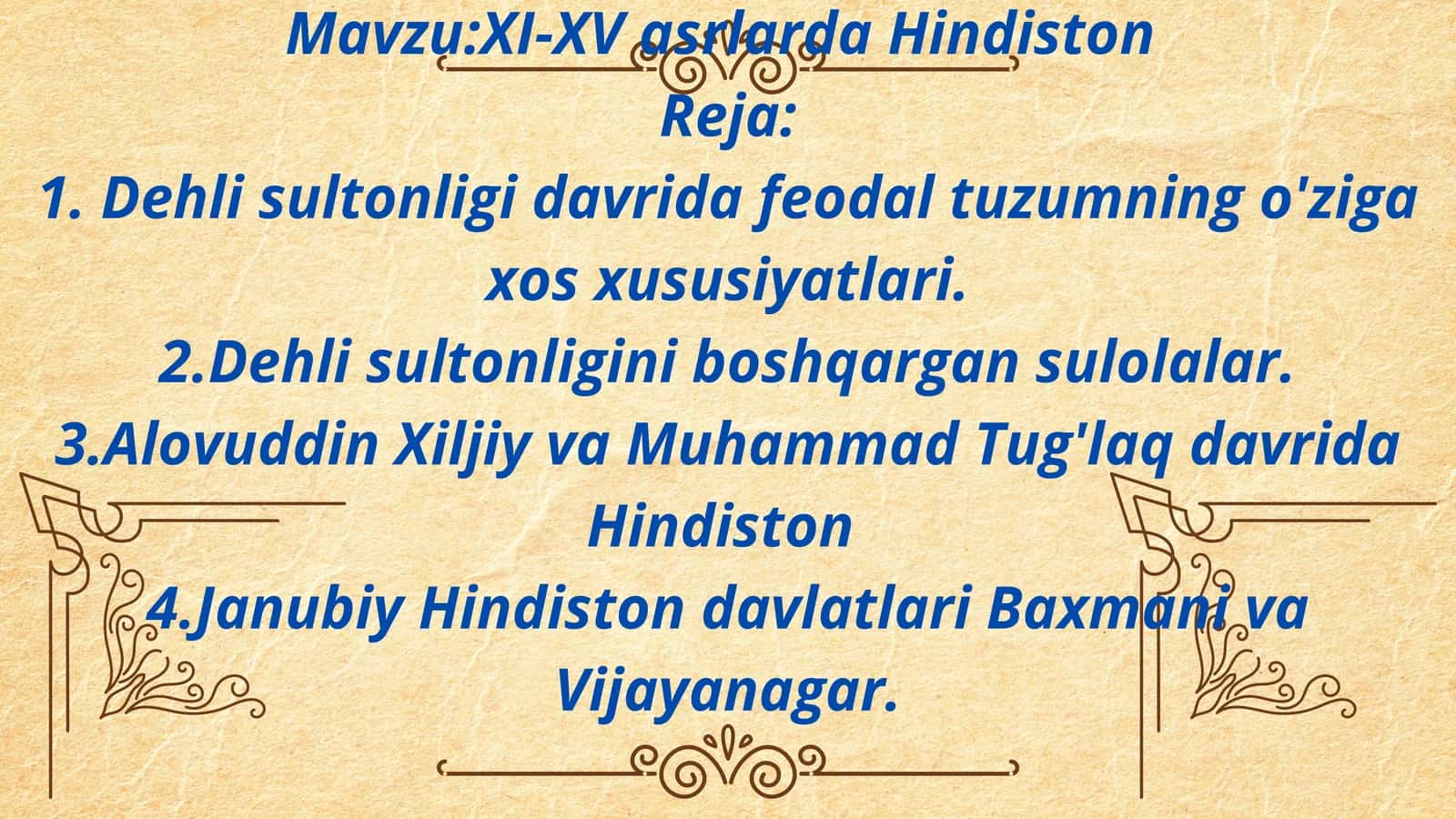 XI XV asrlarda Hindiston