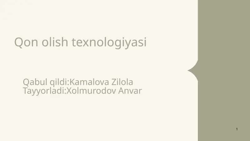 Qon olish texnologiyasi