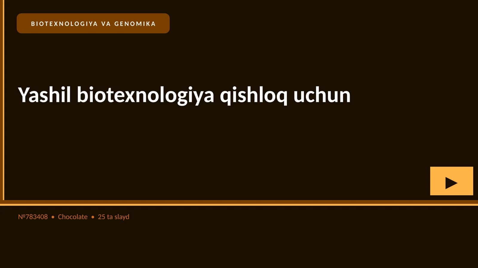 BIOTEXNOLOGIYA VA GENOMIKA