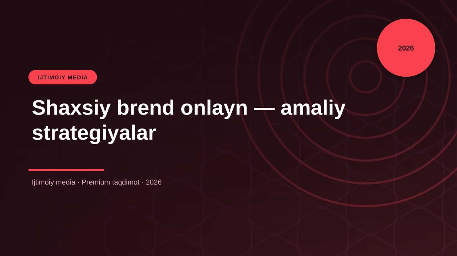 Shaxsiy brend onlayn — amaliy strategiyalar