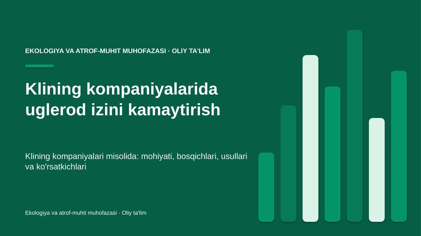 Klining kompaniyalarida uglerod izini kamaytirish