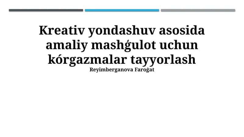 Ko'rgazmalar tayyorlash