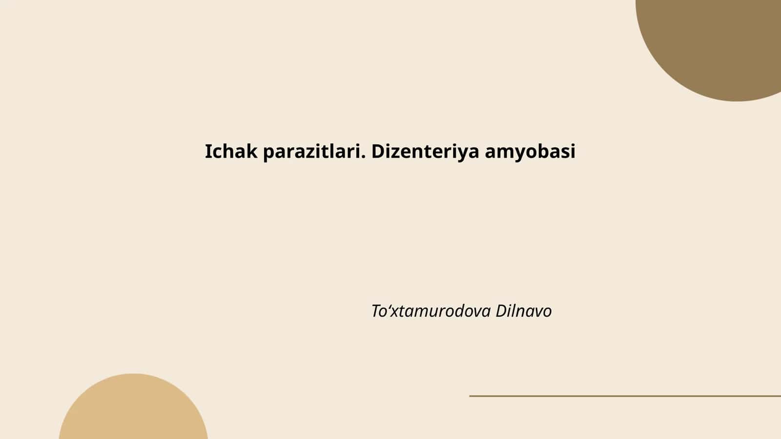 Ichak parazitlari. Dizenteriya amyobasi